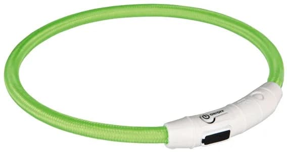 Trixie Migająca obroża USB dla psa – zielony, XS-S