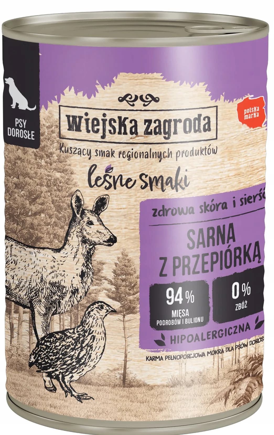 Wiejska Zagroda Karma mokra dla psa Leśne smaki Sarna z przepiórką