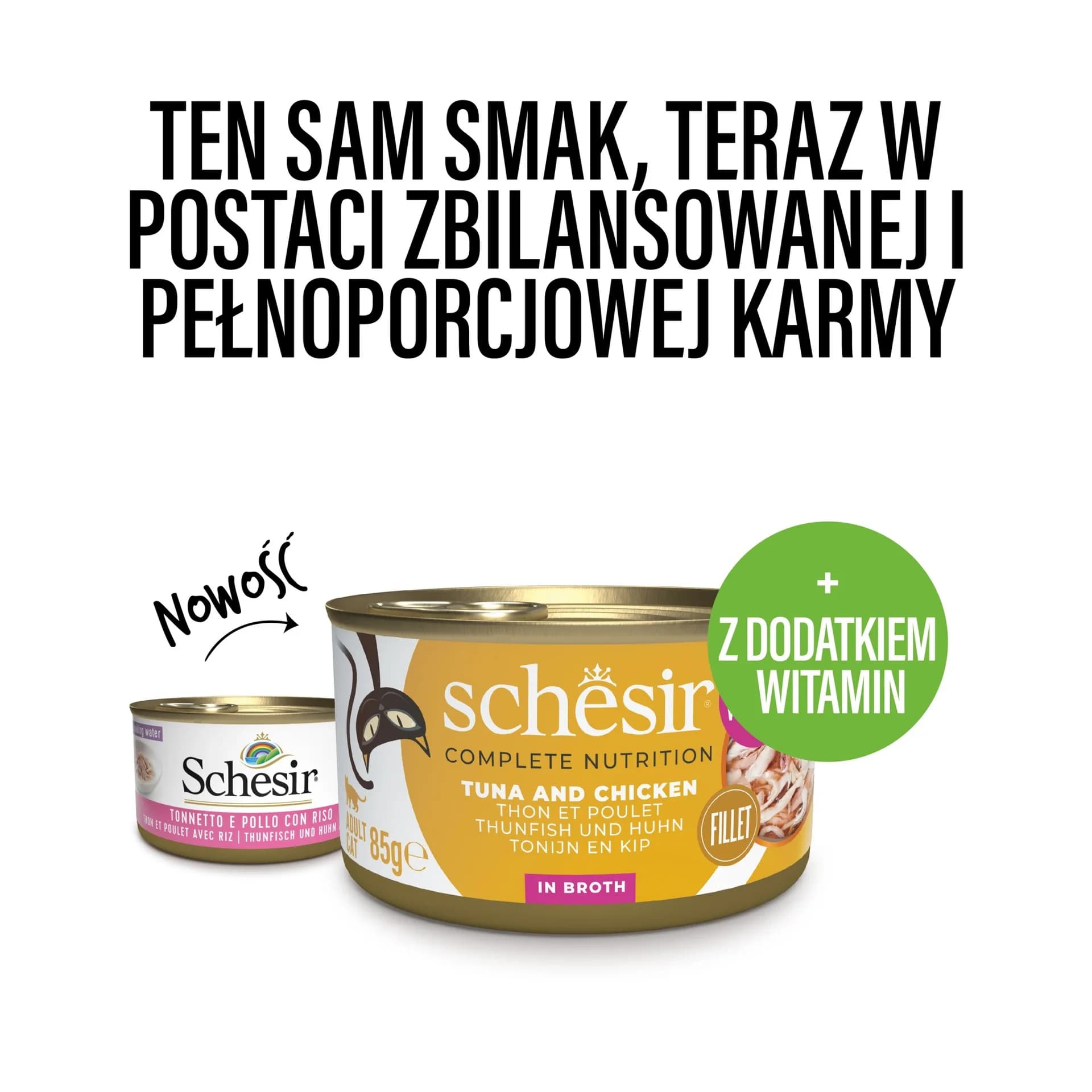 Schesir Mokra karma dla kota filety tuńczyk&kurczak galaretka – puszka – 85 g