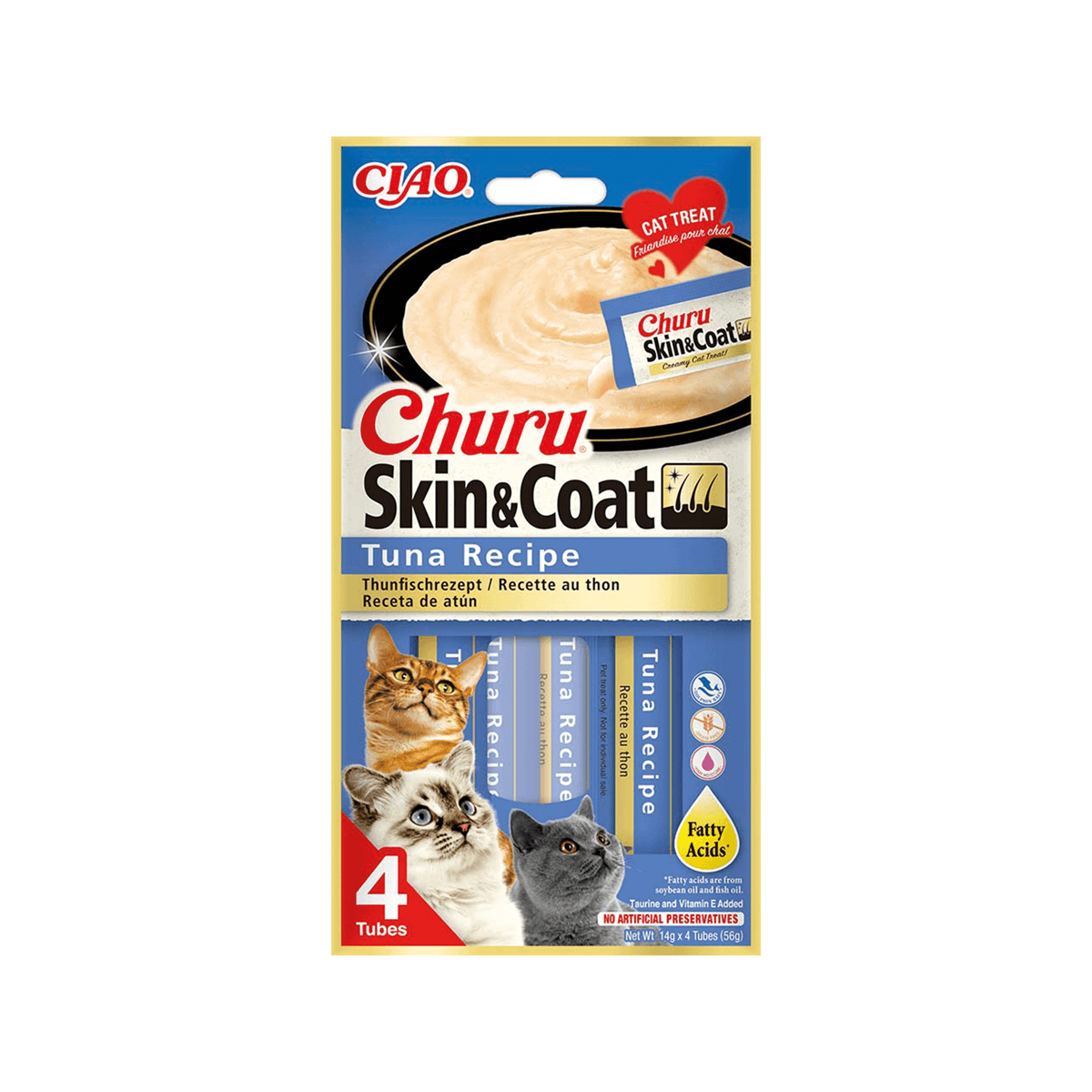 INABA Cat Churu Skin&coat Tuna 4 × 14 g przysmak dla kotów Tuna 14 g