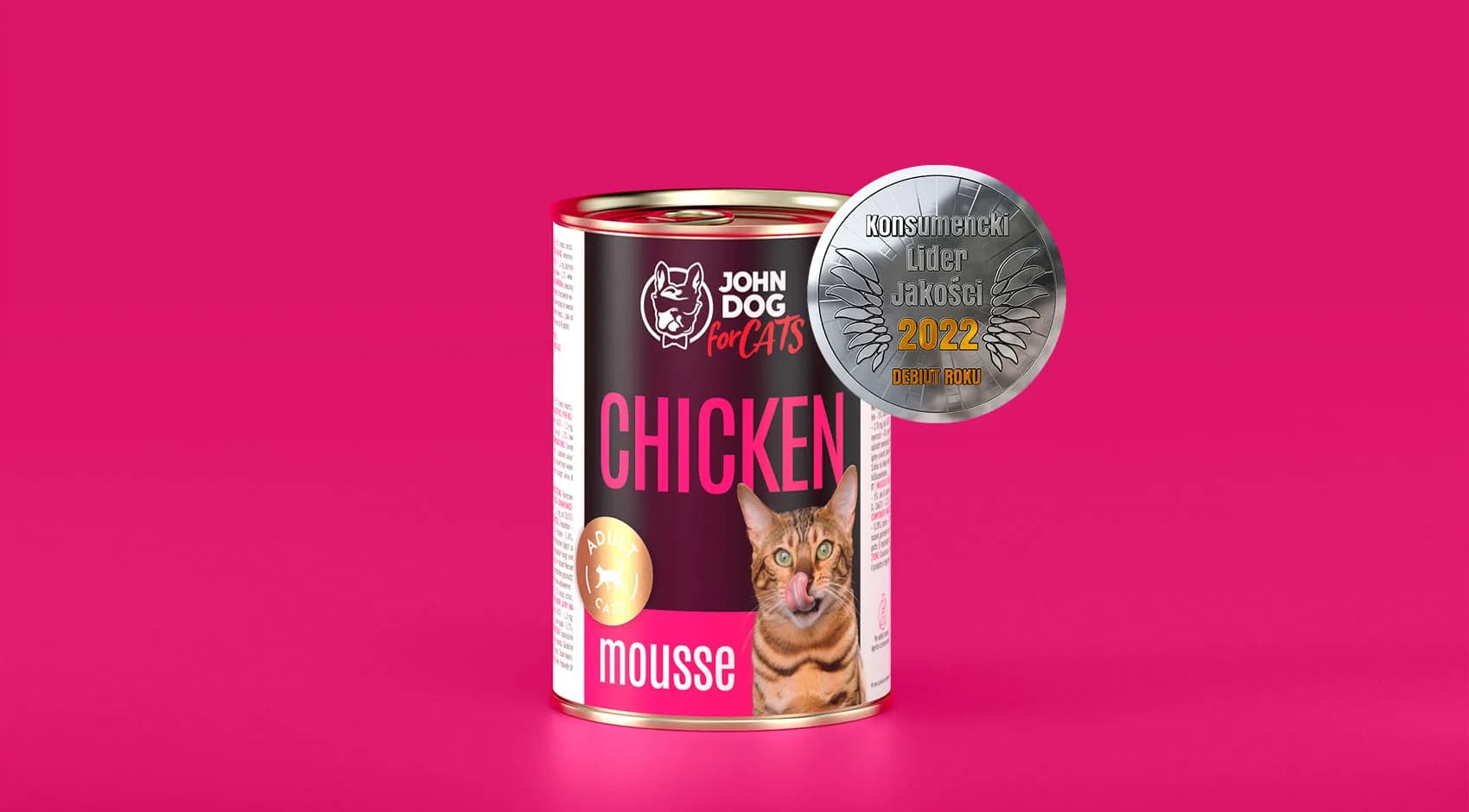 John Dog for Cats Monobiałkowa karma mokra dla kota Kurczak Mus – 400 g
