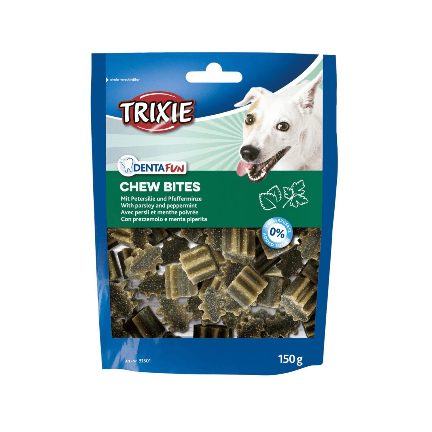 Trixie Denta Fun Chew Bites przysmak dla psa z pietruszką i miętą 150 g