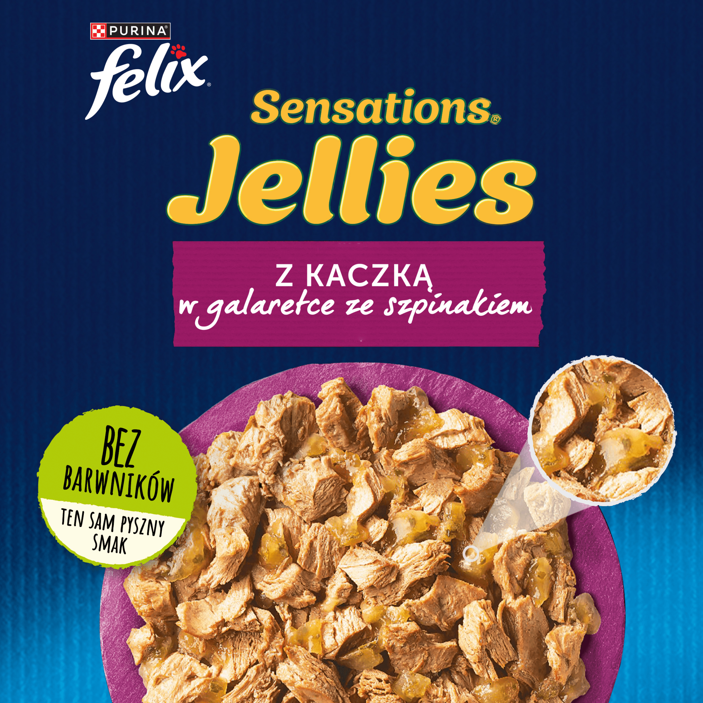 Felix Sensations saszetki karma mokra dla kota Kaczka Szpinak 85 g
