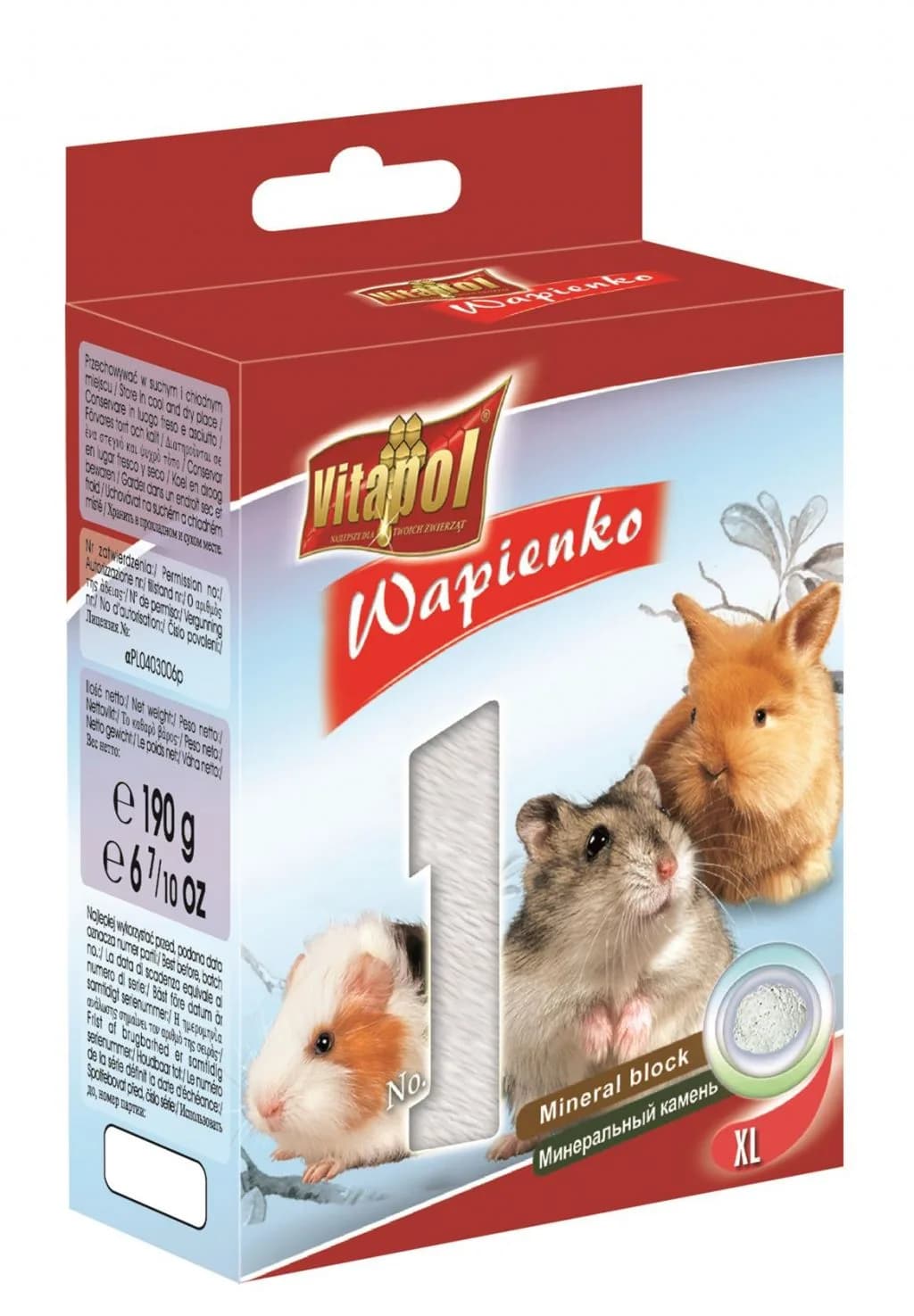Vitapol Kostka wapienna naturalna dla gryzoni i królika – 190 g