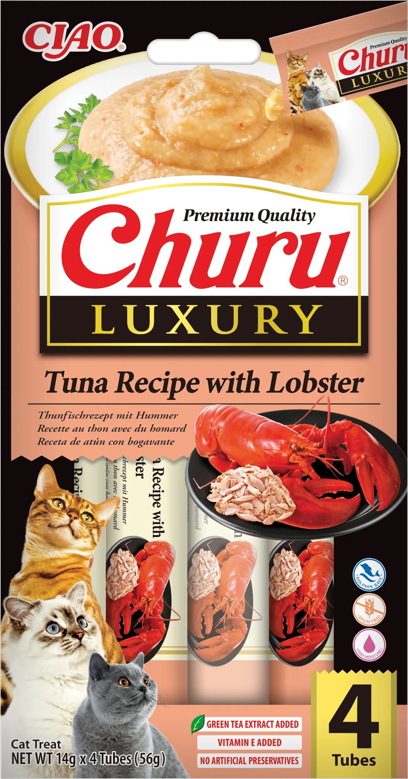 INABA Cat Churu Luxury karma dla kota tuńczyk homar 4 × 14 g 56 g