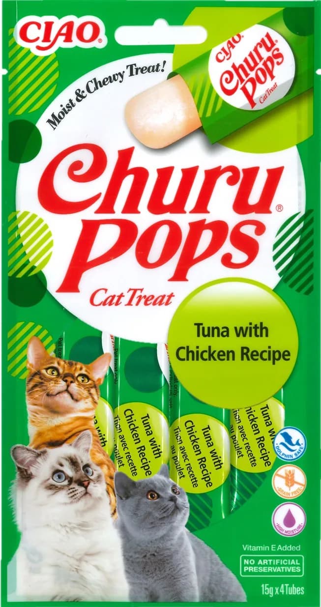INABA Cat Churu Pops Tuna Chicken przysmak dla kotów 4 × 15 g