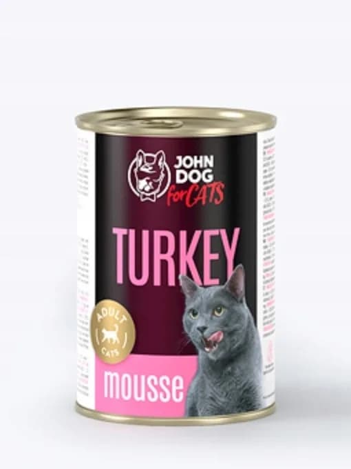 John Dog for Cats Mus karma mokra z indykiem dla dorosłych kotów – 400 g