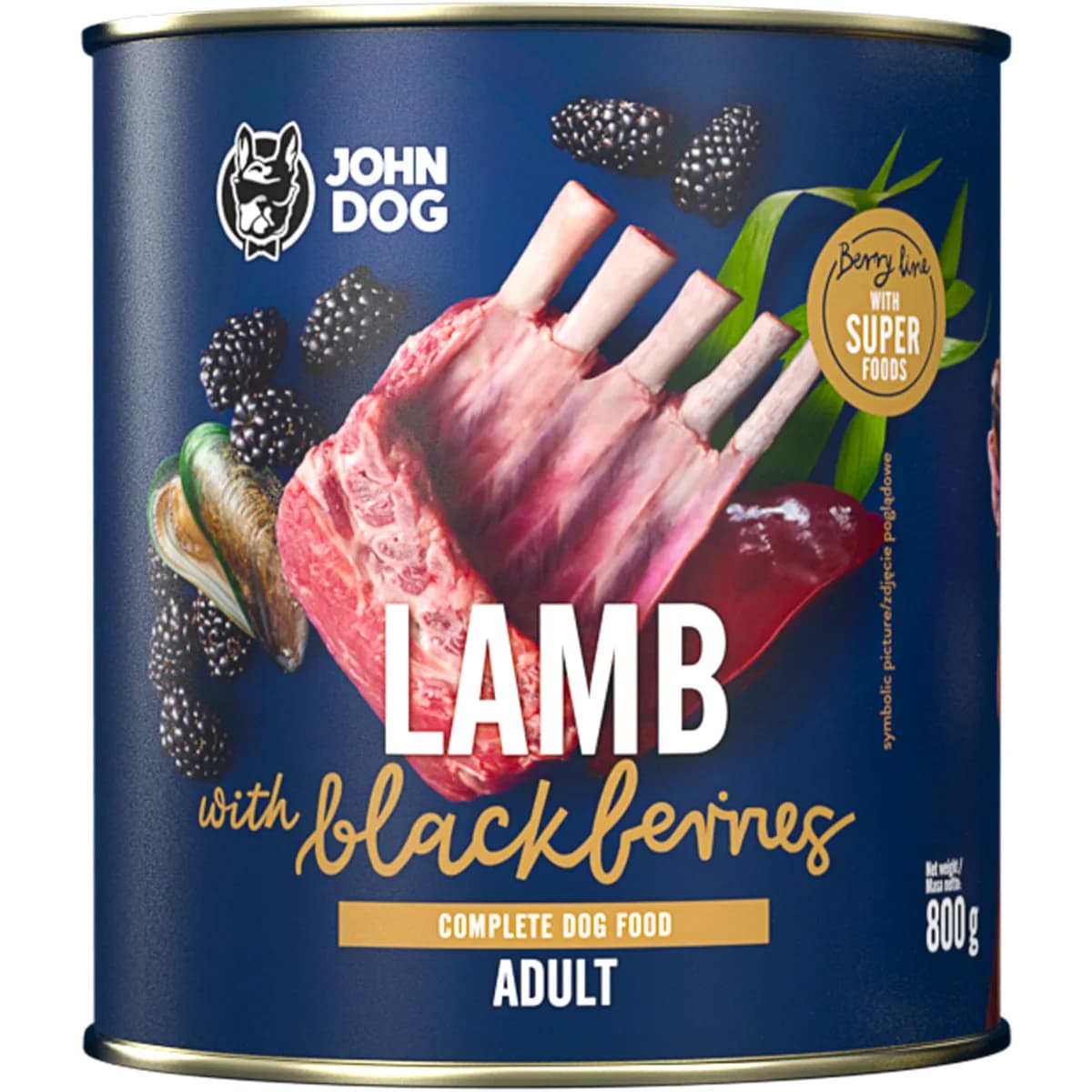 John Dog Berry Adult karma dla psa z jagnięciną i jeżynami – 800 g