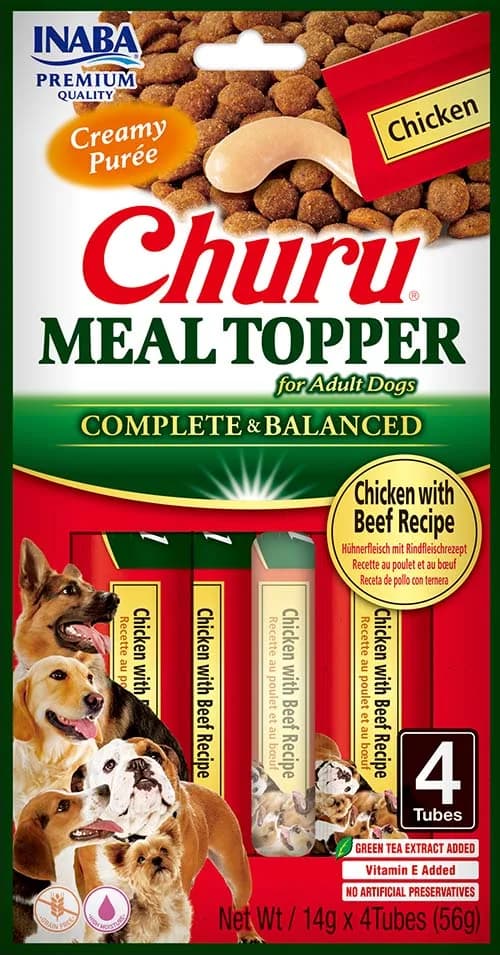 INABA Dog Meal Topper Chicken With Beef Recipe przysmak dla psów 4 x 14 g 56 g