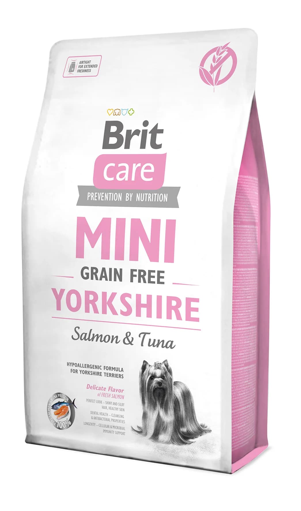 Brit Care Dog Mini Grain Free Yorkshire Salmon & Tuna sucha karma dla psów małych ras z łososiem i tuńczykiem – 2 kg