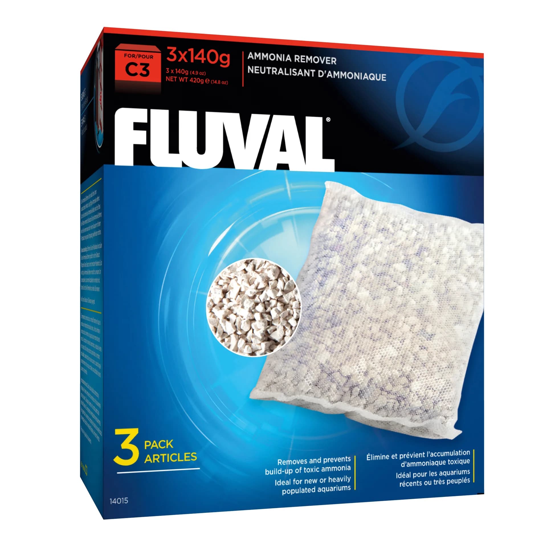 Fluval Ammonia Remover wkład filtracyjny do filtrów C2 C3 i C4 3 szt.