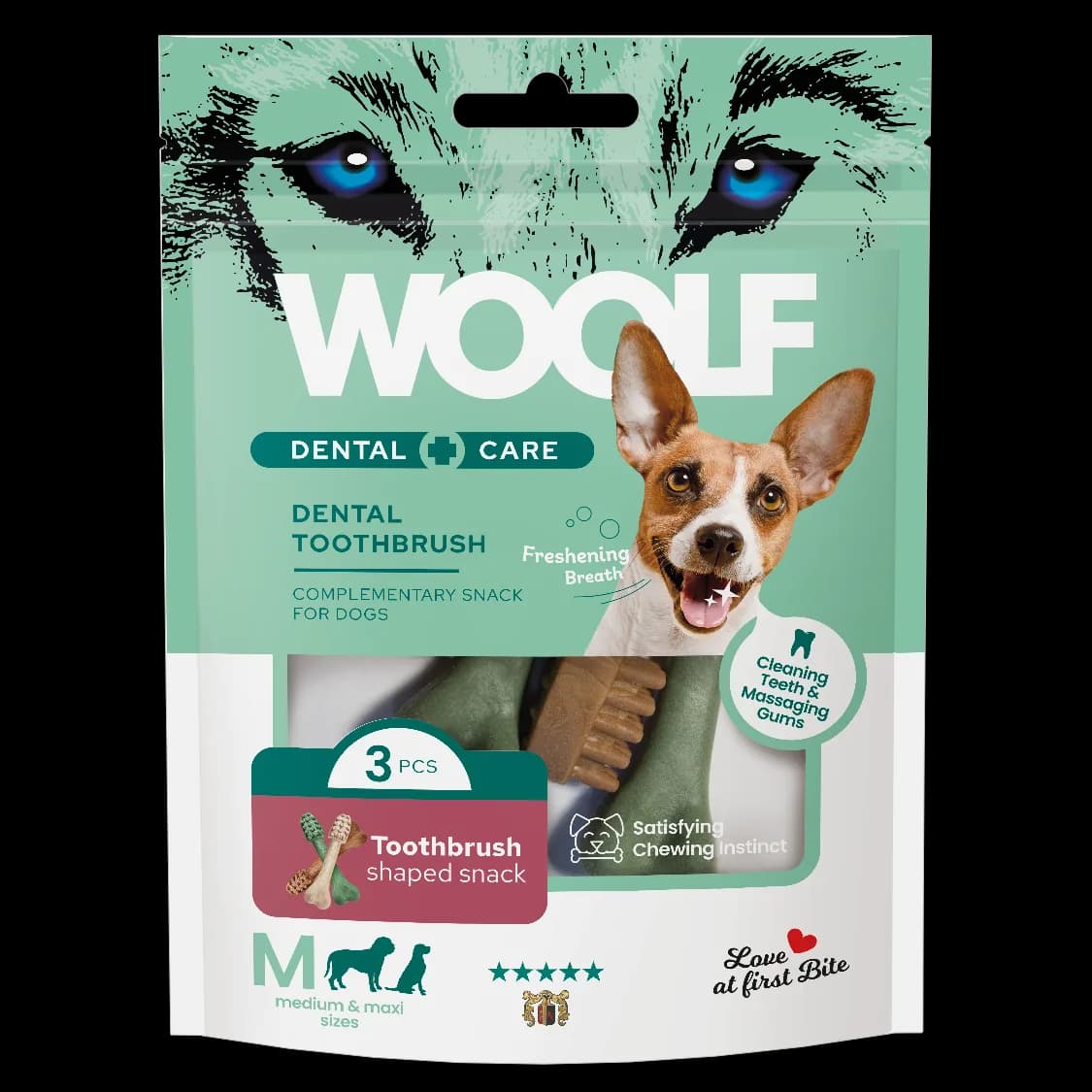 Woolf Dental Care Tooth Brush przysmak dla psa szczoteczki M 120 g