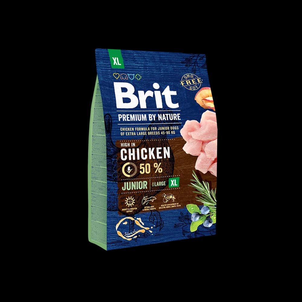 Brit Premium by Nature Junior karma sucha z kurczakiem dla szczeniąt i młodych psów ras olbrzymich – 3 kg