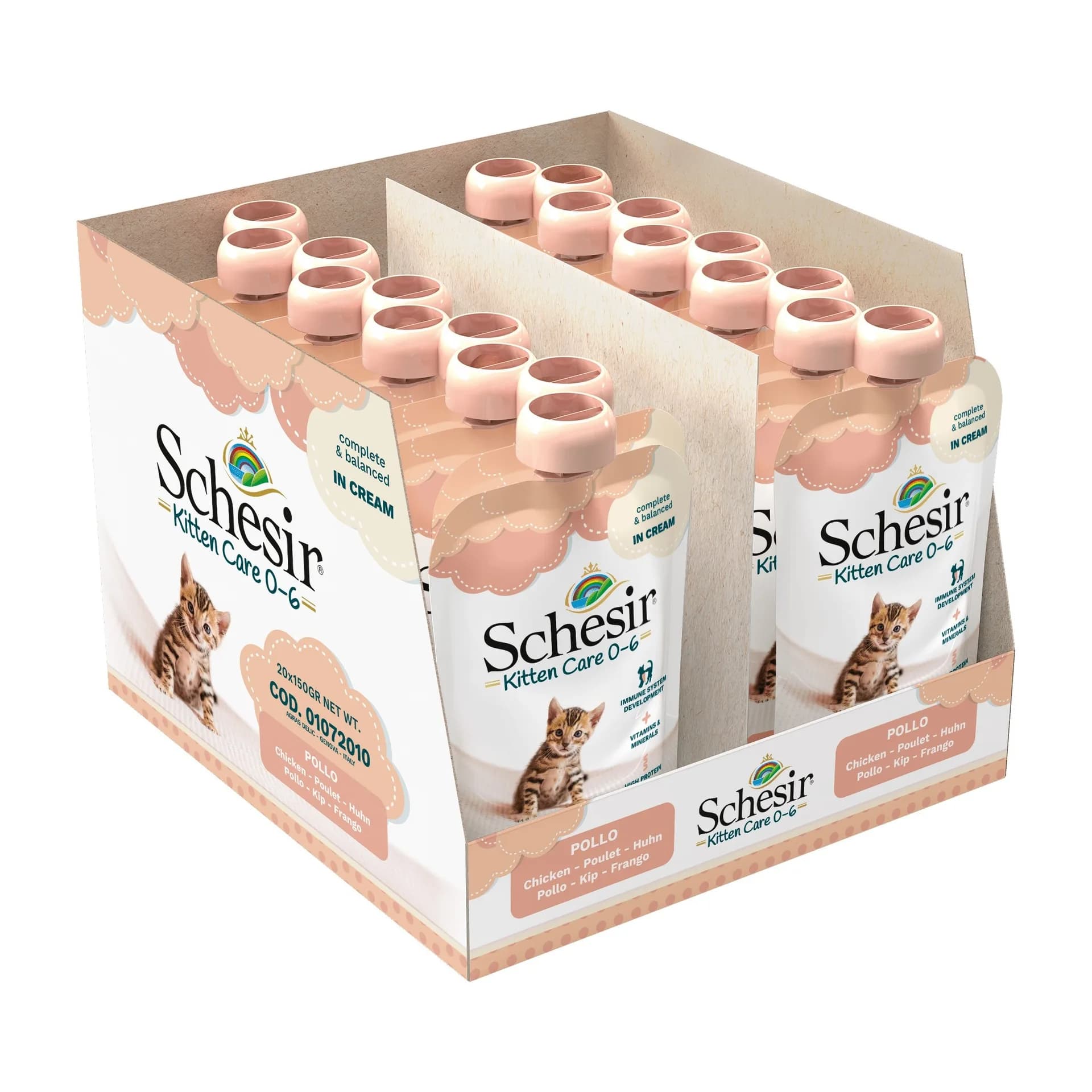 Schesir Kitten Care karma mokra dla kociąt pasta z kurczaka 150 g