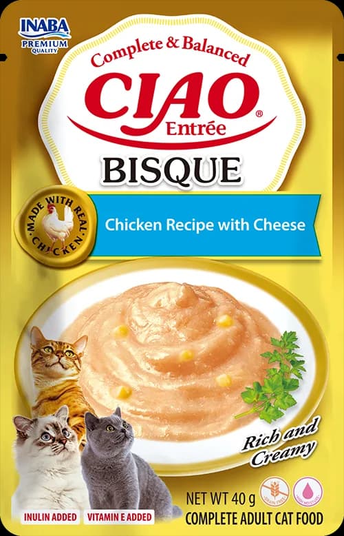 INABA Cat Ciao Entrée Bisque Chicken Recipe with Cheese 40 g