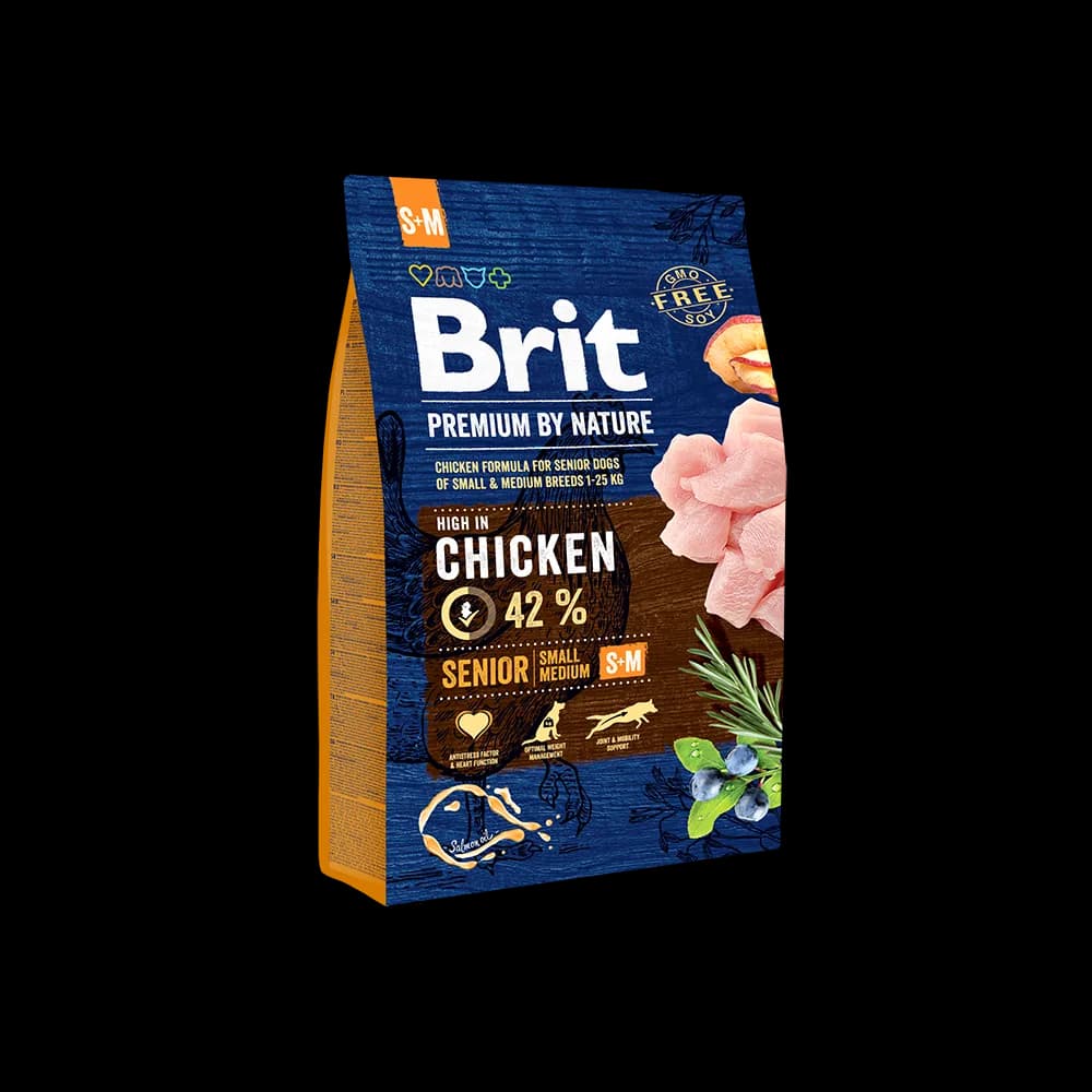 Brit Premium by Nature Senior + karma sucha z kurczakiem dla starszych psów małych i średnich ras – 3 kg