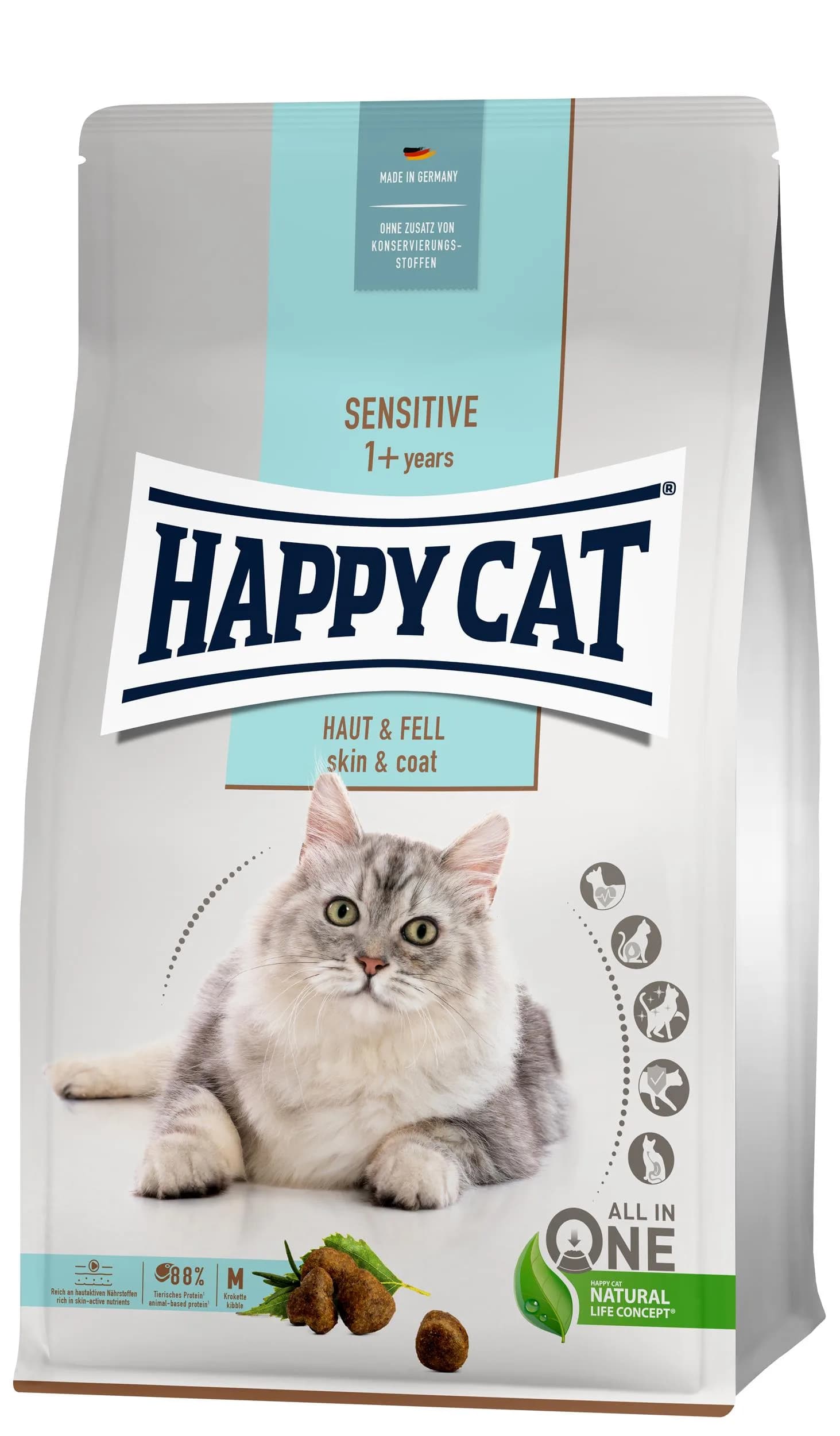 Happy Cat Sensitive Skin & Coat sucha karma dla dorosłych kotów dla zdrowej skóry i sierści