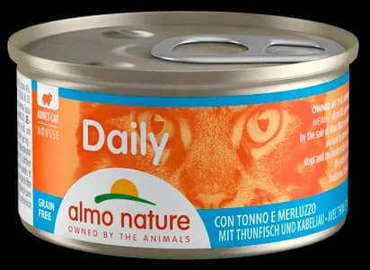 Almo Nature Puszka Daily mus z tuńczykiem i dorszem dla kota 85 g