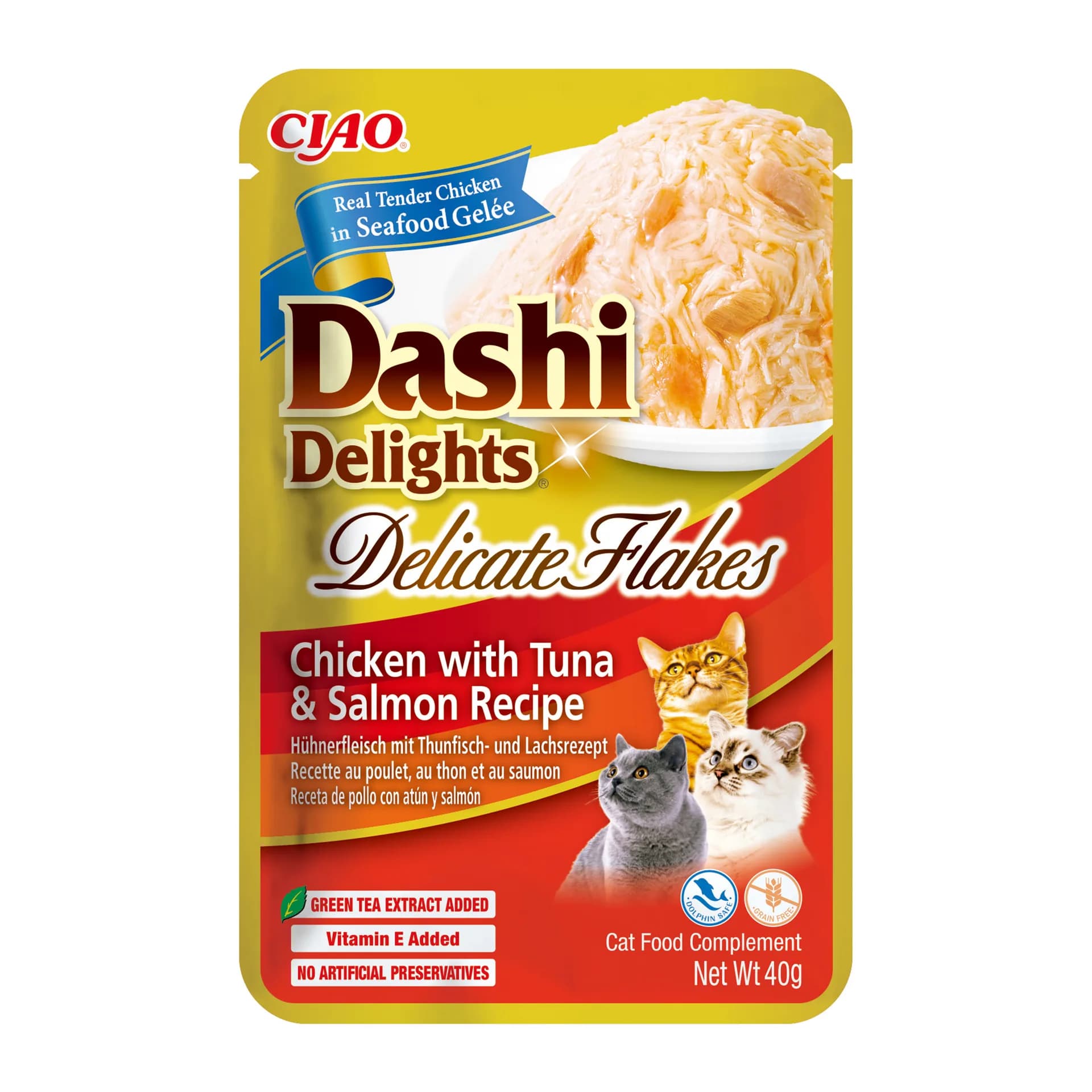 INABA Cat Dashi Delights Flakes Chicken, Tuna & Salmon 40 g