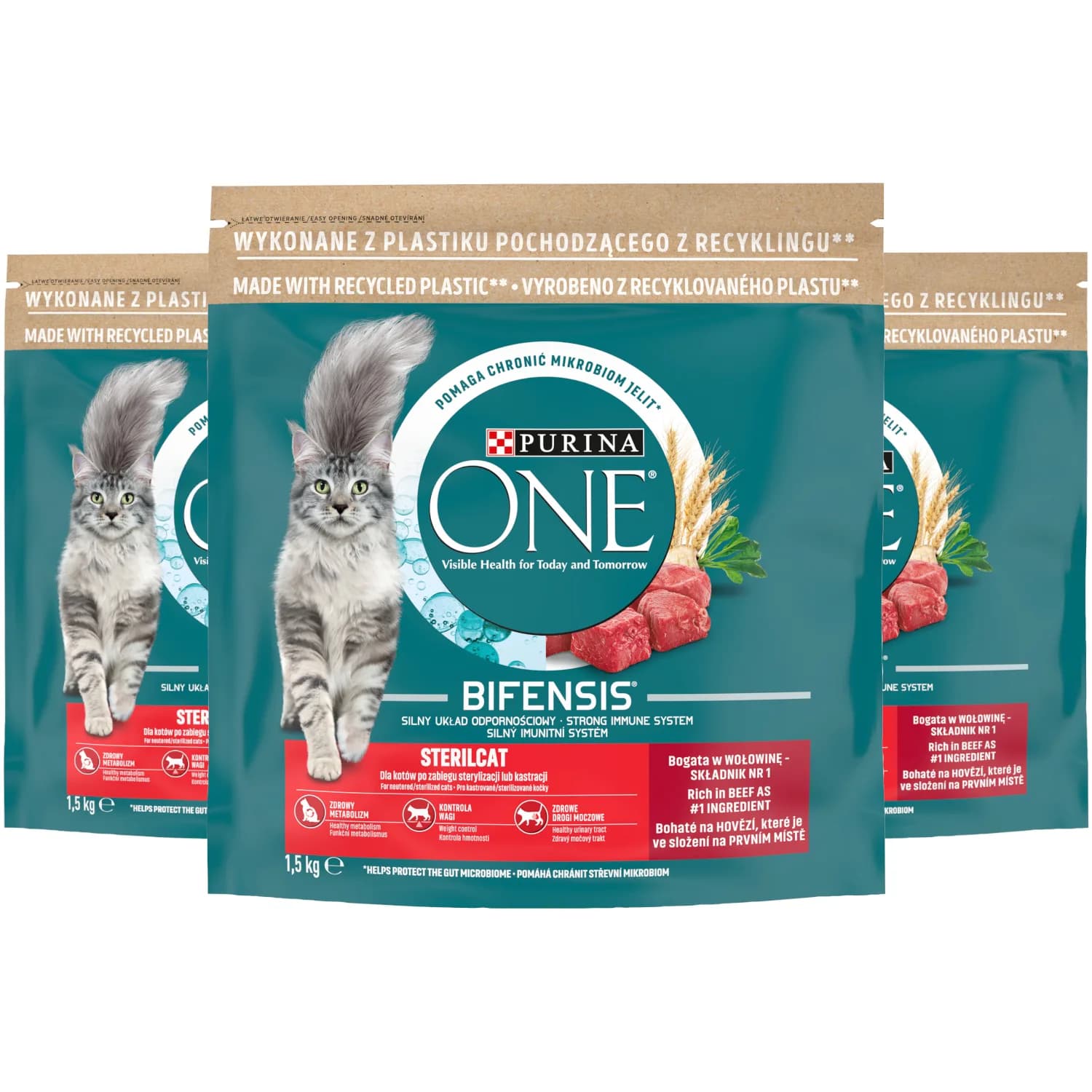 Purina ONE Sterilcat Bogata w wołowinę i pszenicę – 800 g