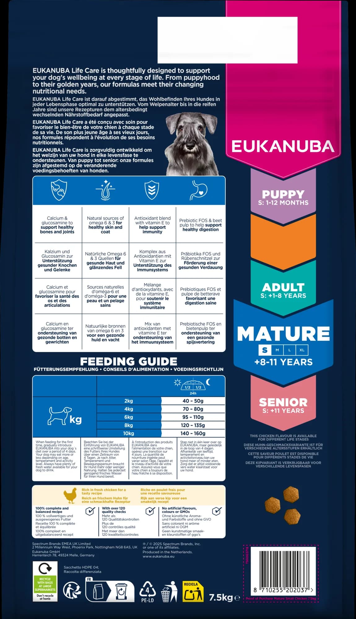 Eukanuba Dog life care mature sucha karma dla dojrzałych psów małych ras kurczak – 7,5 kg