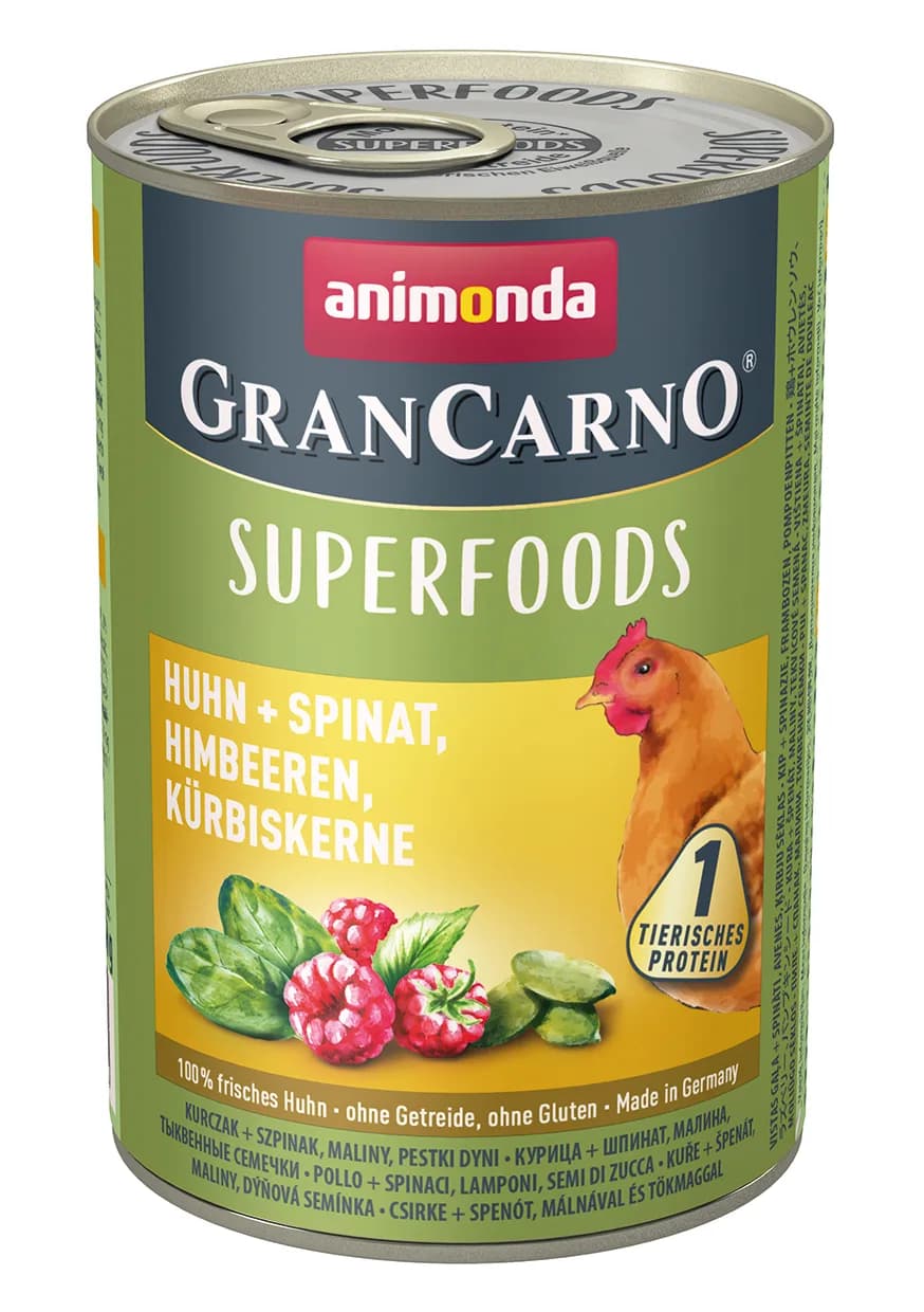 Animonda Grancarno Superfoods puszka kurczak/Szpinak dla psa