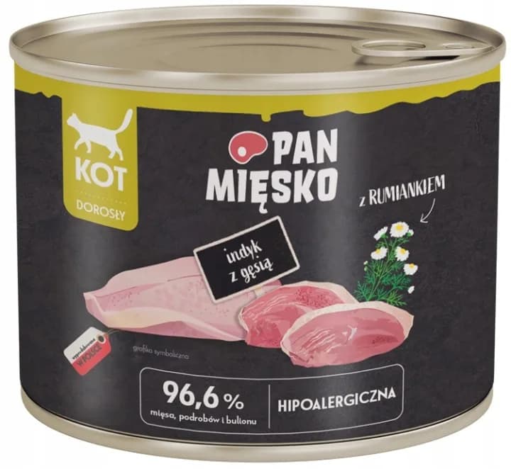 Pan Mięsko Karma mokra dla kota Indyk z gęsią 200 g