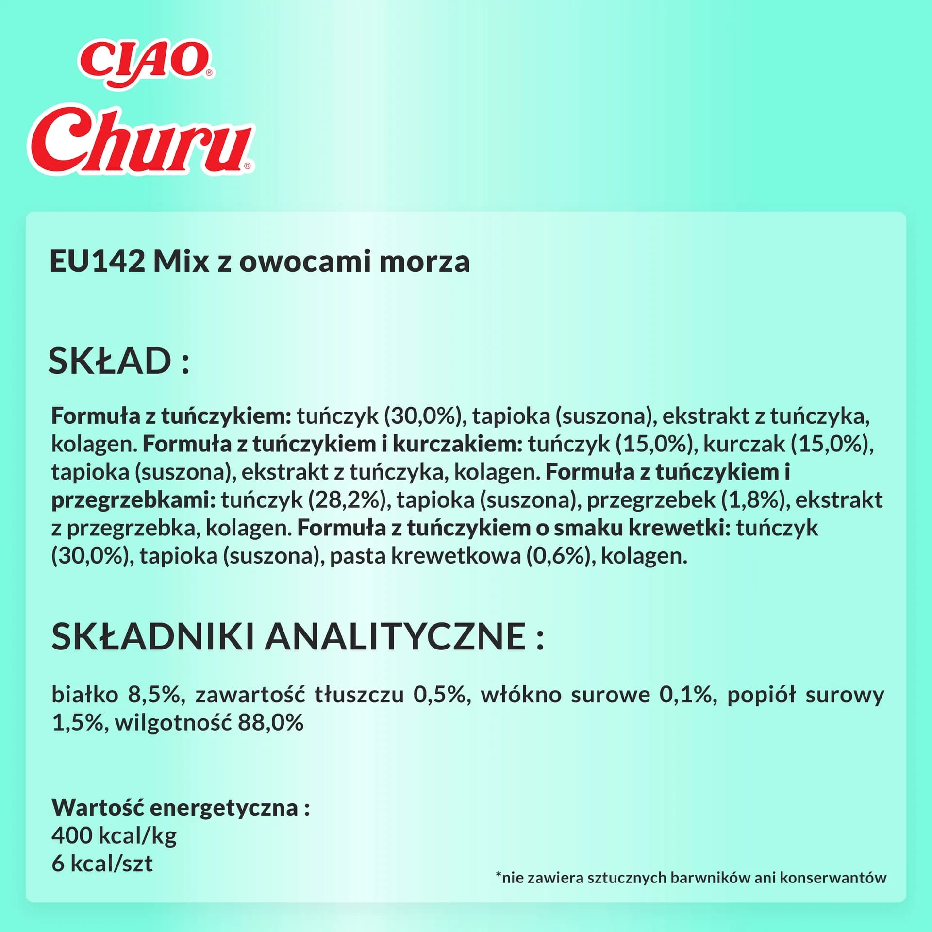 INABA Cat Churu Varieties przysmak dla kotów Tuna Seafood 40 × 14 g 560 g