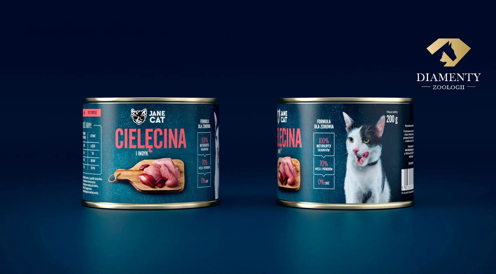 Jane Cat Premium karma mokra dla kota cielęcina i indyk – 400 g