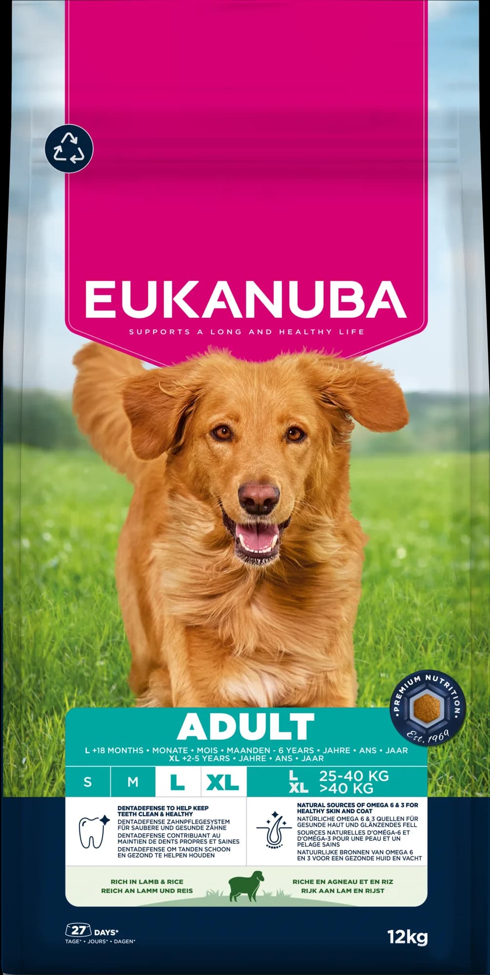 Eukanuba Dog life care adult sucha karma dla dorosłych psów dużych ras jagnięcina i ryż – 12 kg