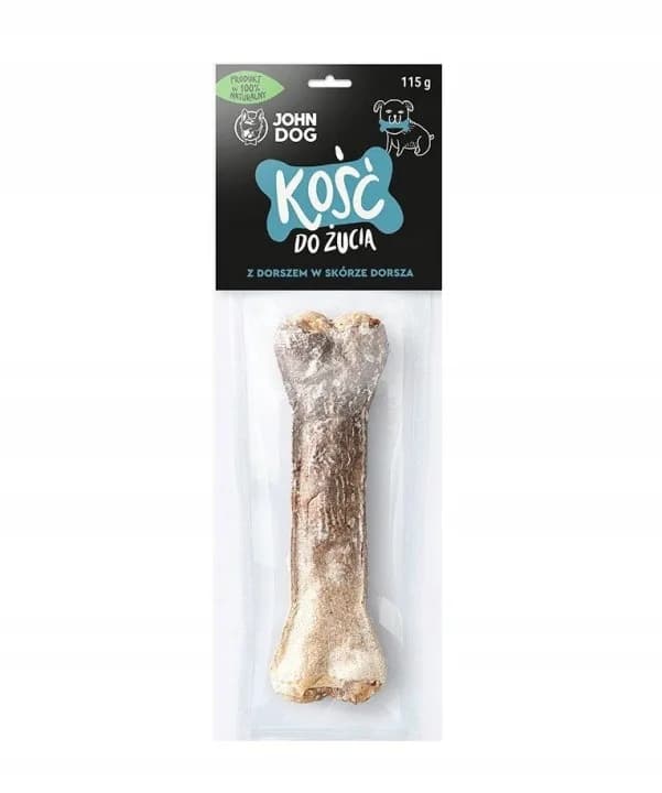 John Dog Smakołyki Kość do żucia z dorszem w skórze z dorsza 17 cm 1 szt.