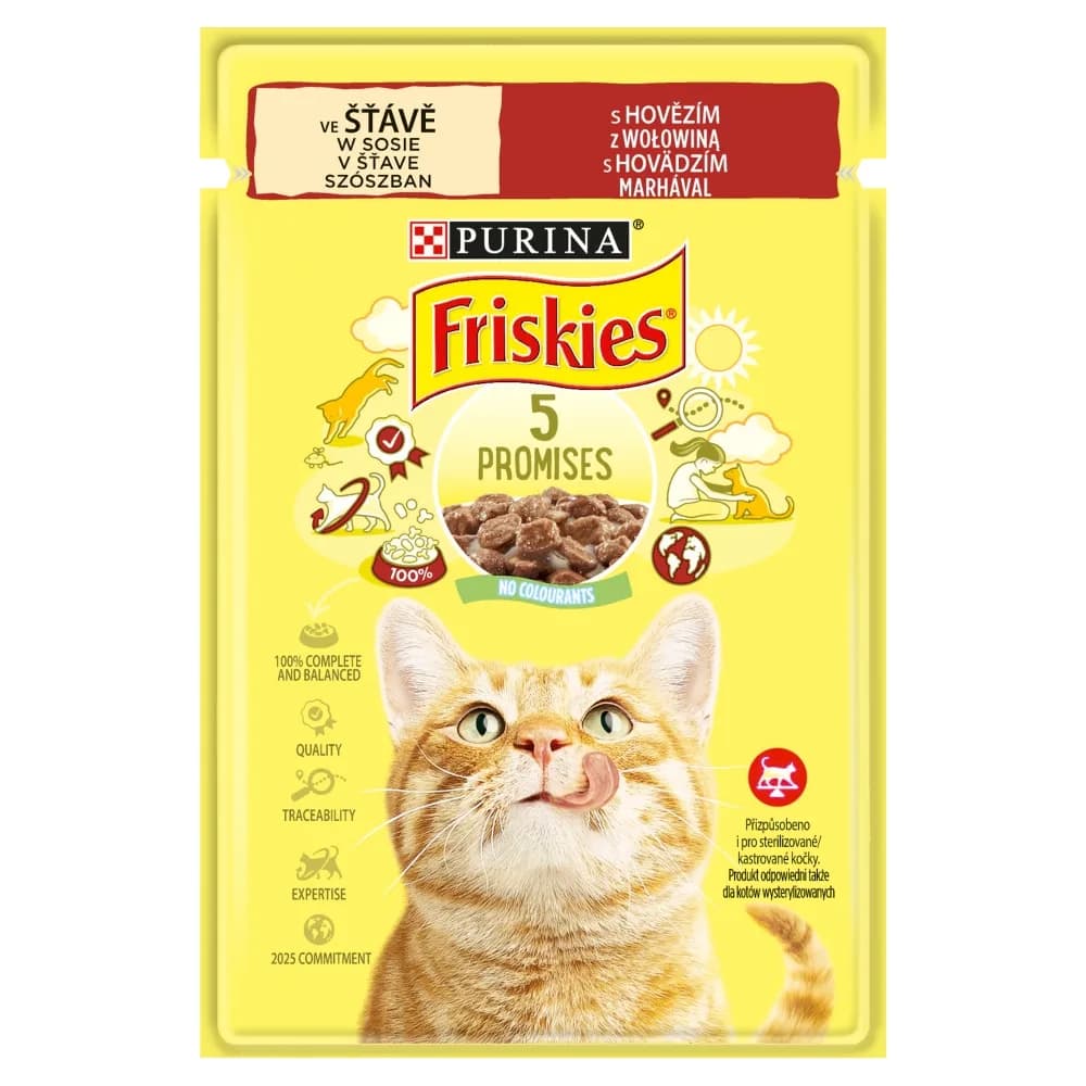 Friskies Purina Mokra karma z wołowiną w sosie dla kota 85 g