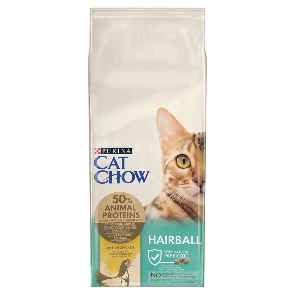 Cat Chow Purina Hairball Control z kurczakiem karma sucha dla kota – 15 kg