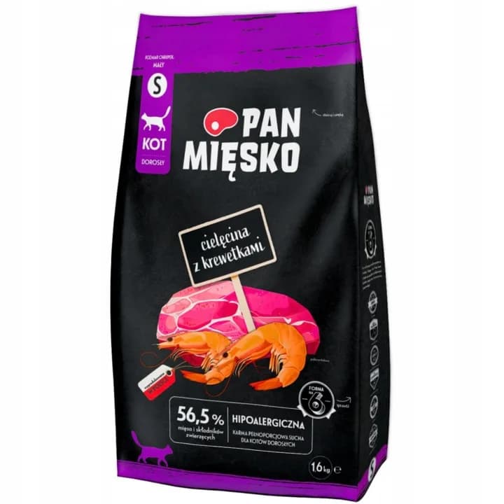 Pan Mięsko Karma sucha dla kota Cielęcina z krewetkami S 400 g