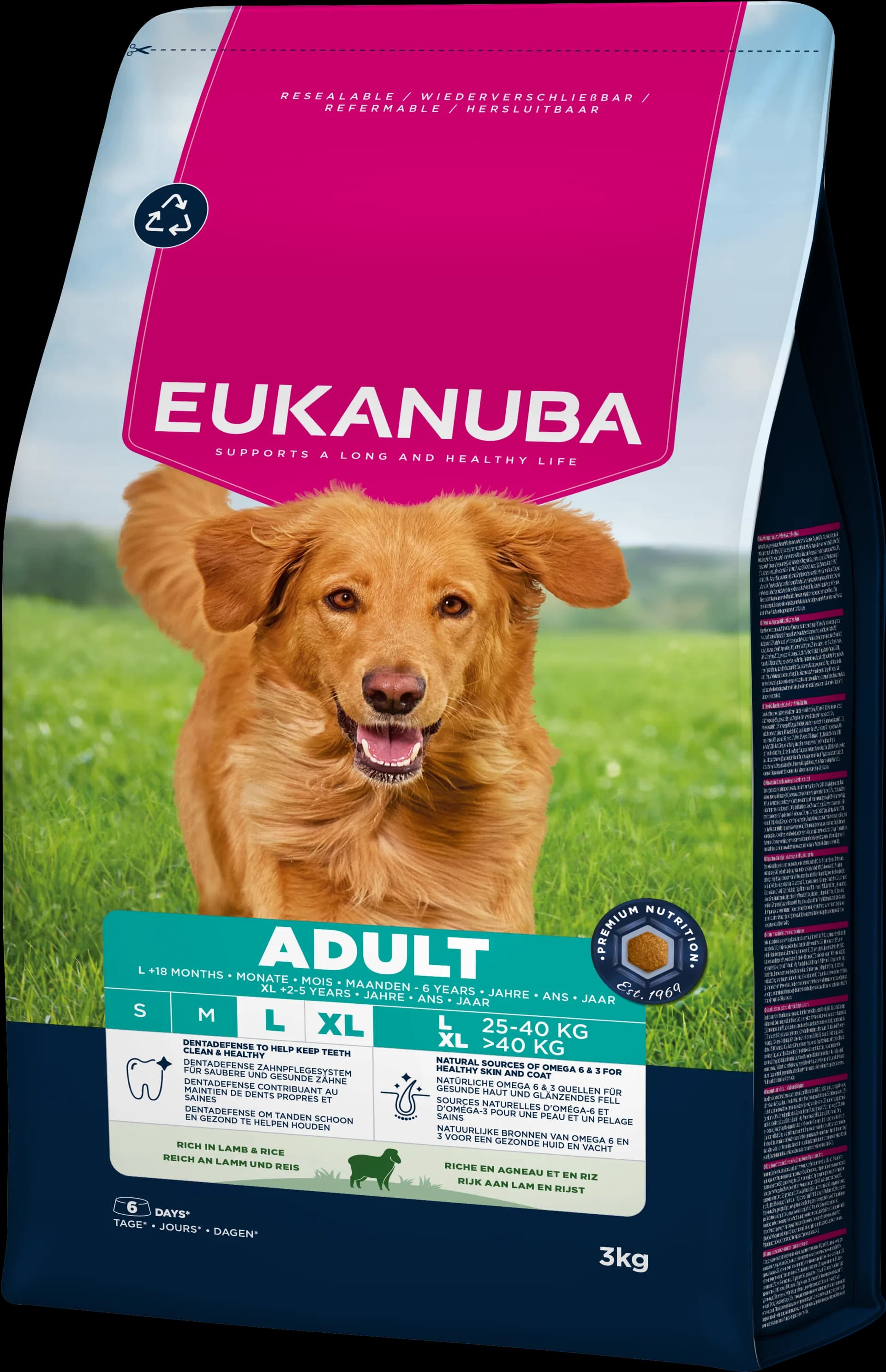 Eukanuba Dog life care adult sucha karma dla dorosłych psów dużych ras jagnięcina i ryż – 3 kg