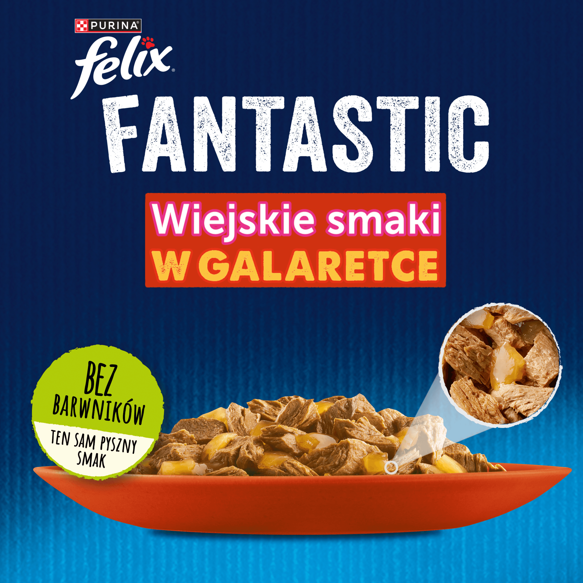 Felix Fantastic saszetki karma mokra dla dorosłych kotów mięso 12 × 85 g