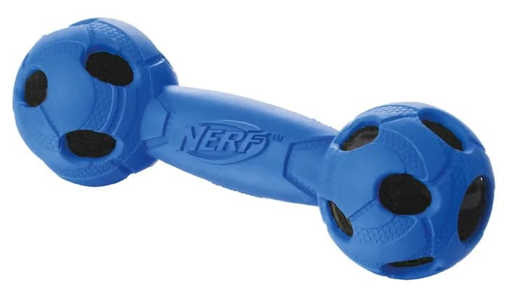 NERF Owinięta piszcząca sztanga dla psa niebieska/zielona M