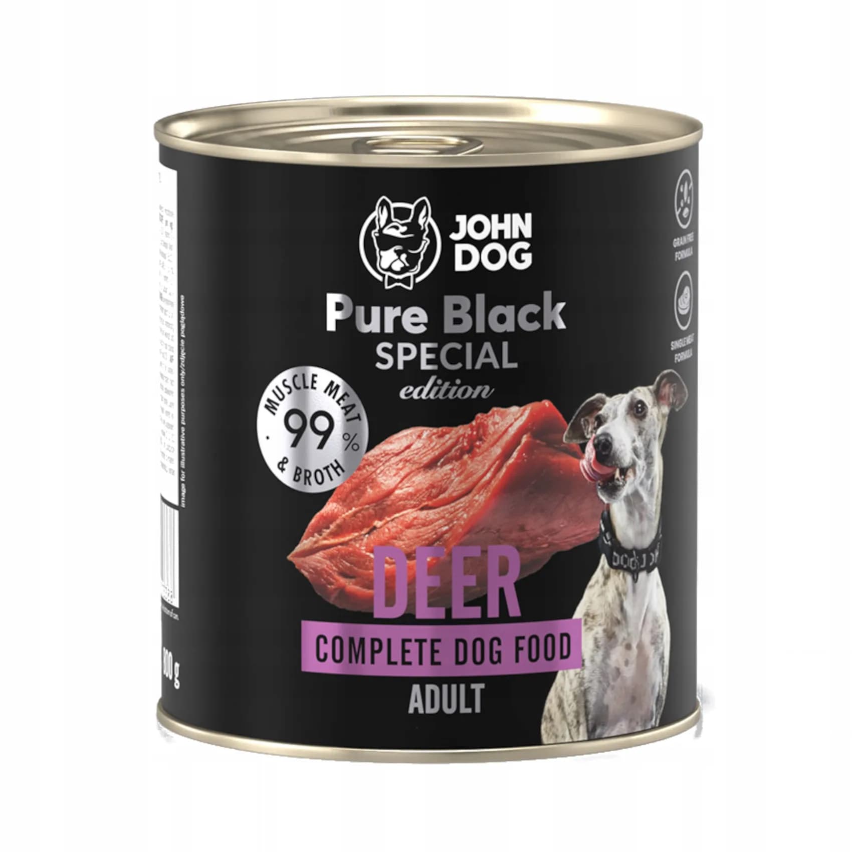 John Dog Pure Black Special Edition Jeleń karma mokra dla psa – 800 g