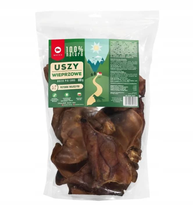 Maced Przysmak Smakołyk dla psa Ucho Wieprzowe 100% Natura – 800 g