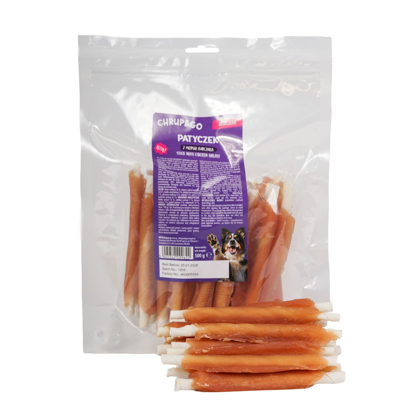 Chrup&Go Przysmak dla psa Patyczek z piersią kurczaka 500 g