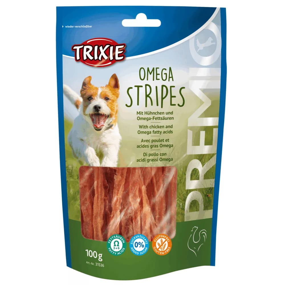 Trixie Premio Omega Stripes Przekąski dla psa piersi z kurczaka 100 g
