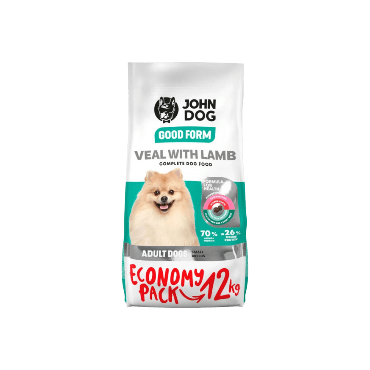 John Dog Good Form karma sucha małe rasy cielęcina z jagnięciną – 12 kg