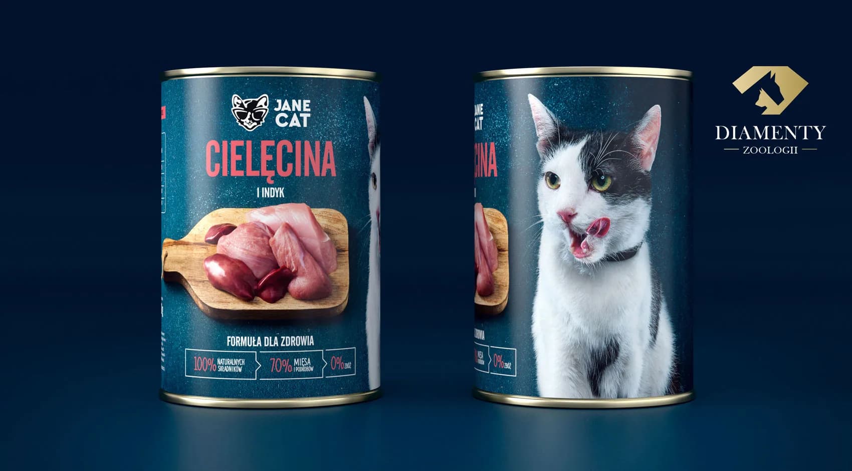 Jane Cat Premium karma mokra dla kota cielęcina i indyk – 400 g