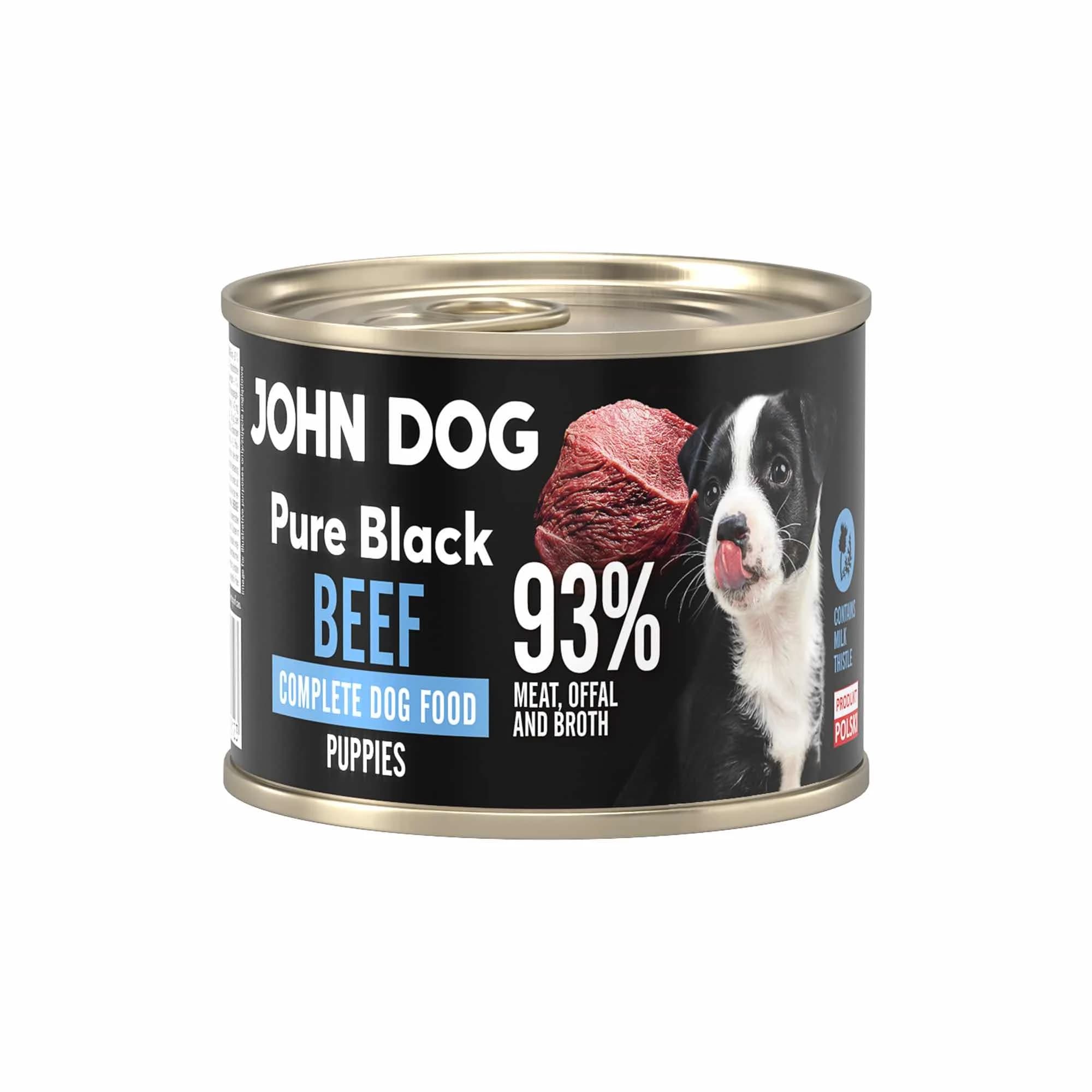 John Dog Pure Black Junior monobiałkowa karma mokra dla szczeniąt z wołowiną