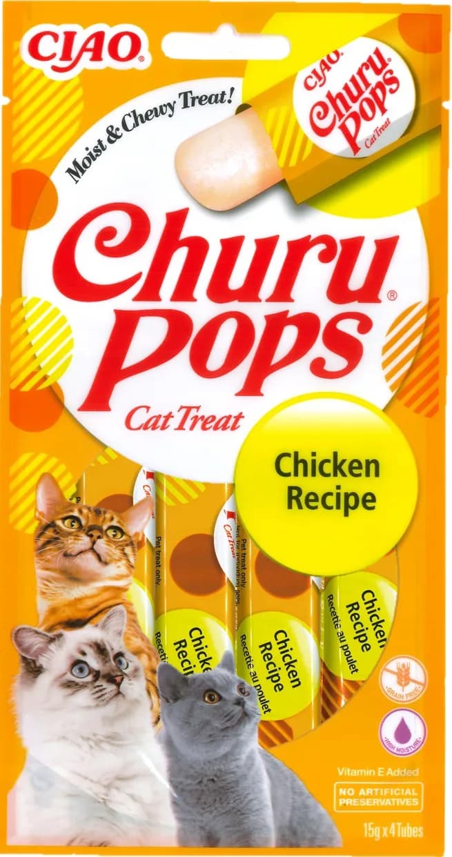 INABA Cat Churu Pops Chicken 4 × 15 g przysmak dla kotów Chicken 15 g