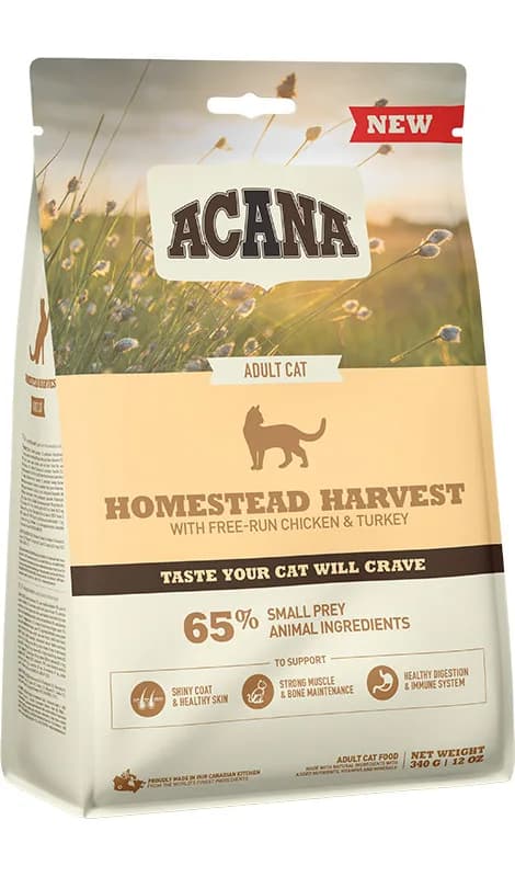 Acana Adult Cat Homestead Harvest karma sucha dla dorosłych kotów z kurczakiem – 340 g