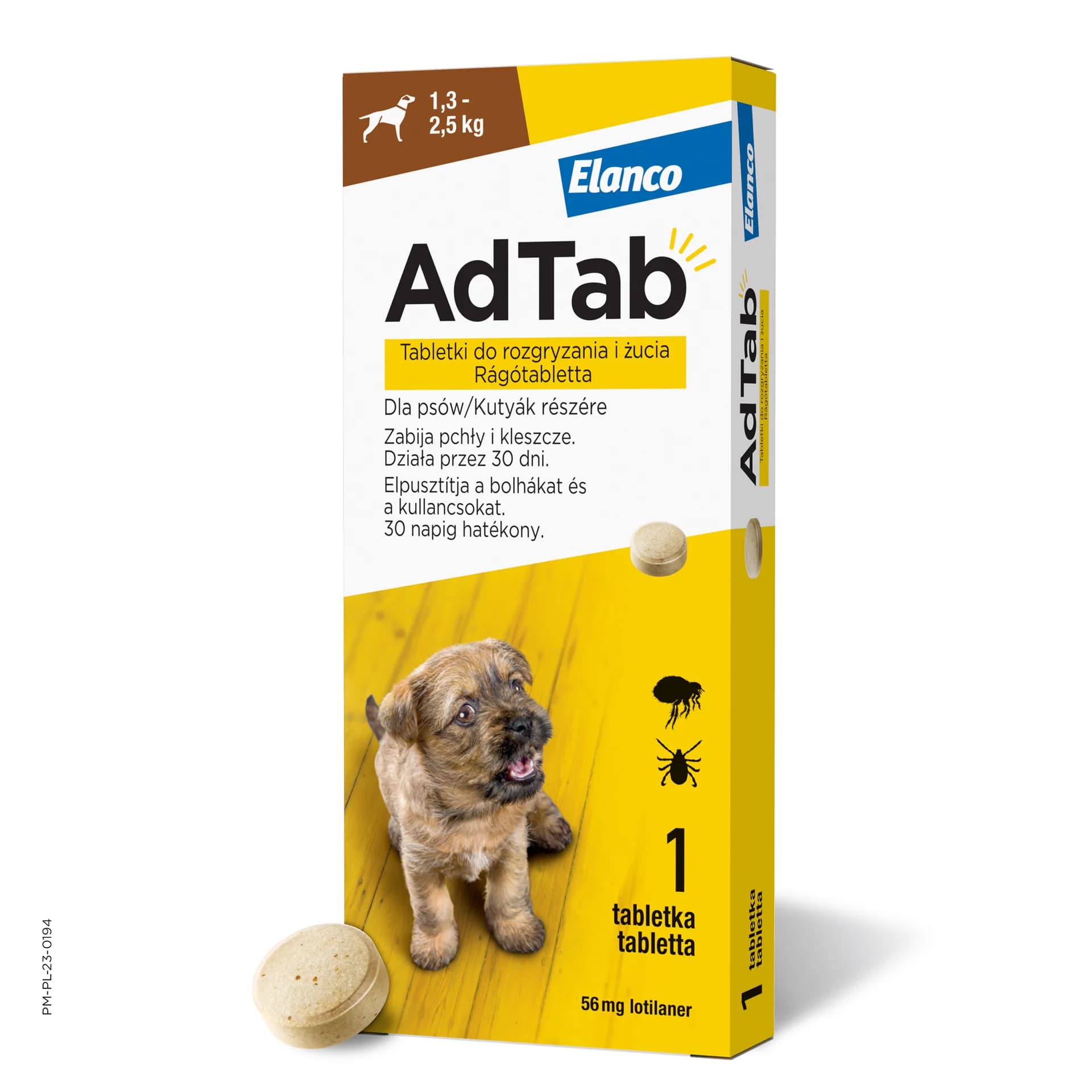 Elanco AdTab tabletki do rozgryzania i żucia dla psów 450 mg dla psów