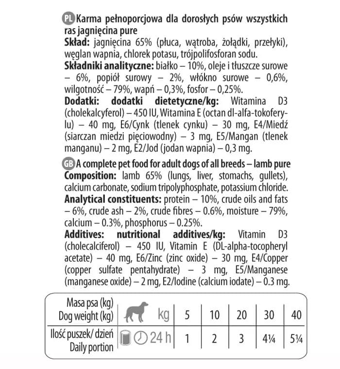 Dolina Noteci Premium Pure jagnięcina dla psów alergików – 400 g
