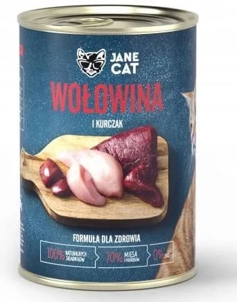 Jane Cat Premium karma mokra dla kota wołowina i kurczak – 400 g