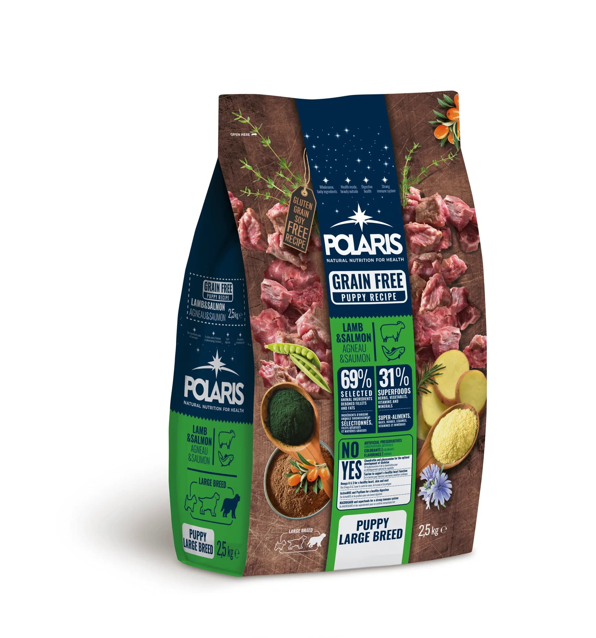 Polaris Grain free Puppy Large Breed lamb, pork, salmon fresh meat dla psa – 2,5 kg
